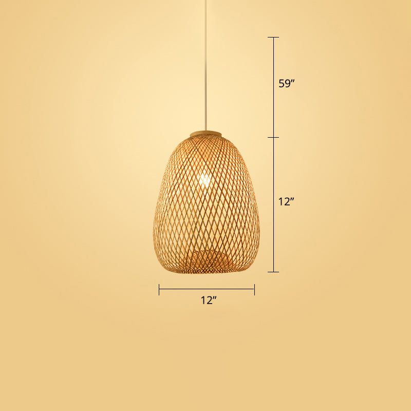 Modern Style Handwoven Ceiling Light Rattan Single Restaurant Hanging Pendant Light in Wood Wood D Clearhalo 'Ceiling Lights' 'Pendant Lights' 'Pendants' Lighting' 2245881_58f39232-b642-40c5-920a-019792fe95a1
