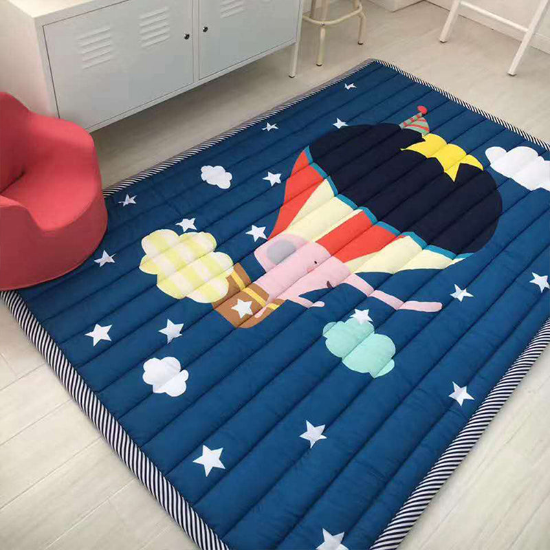 Simple Cartoon Rug Multi Colored Polypropylene Area Carpet Pet Friendly Non-Slip Backing Rug for Kids Dark Blue 4'7" x 6'5" Clearhalo 'Area Rug' 'Rug' 2245939