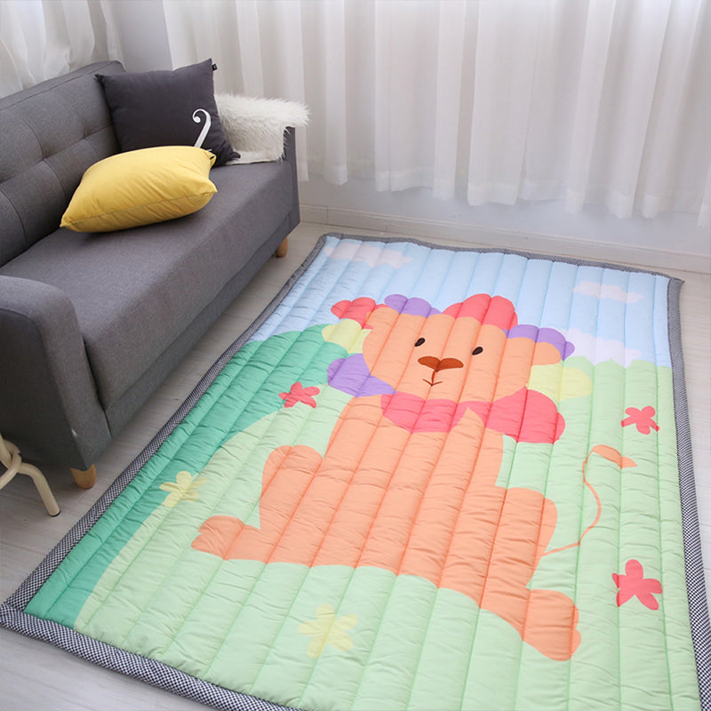 Simple Cartoon Rug Multi Colored Polypropylene Area Carpet Pet Friendly Non-Slip Backing Rug for Kids Green 4'7" x 6'5" Clearhalo 'Area Rug' 'Rug' 2245942