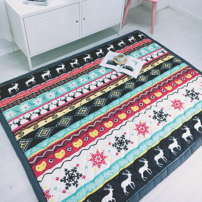 Comfort Childrens Room Rug Multicolored Space Printed Rug Non-Slip Backing Machine Washable Area Carpet Blackish Green 4'7" x 6'5" Clearhalo 'Area Rug' 'Rug' 2245947