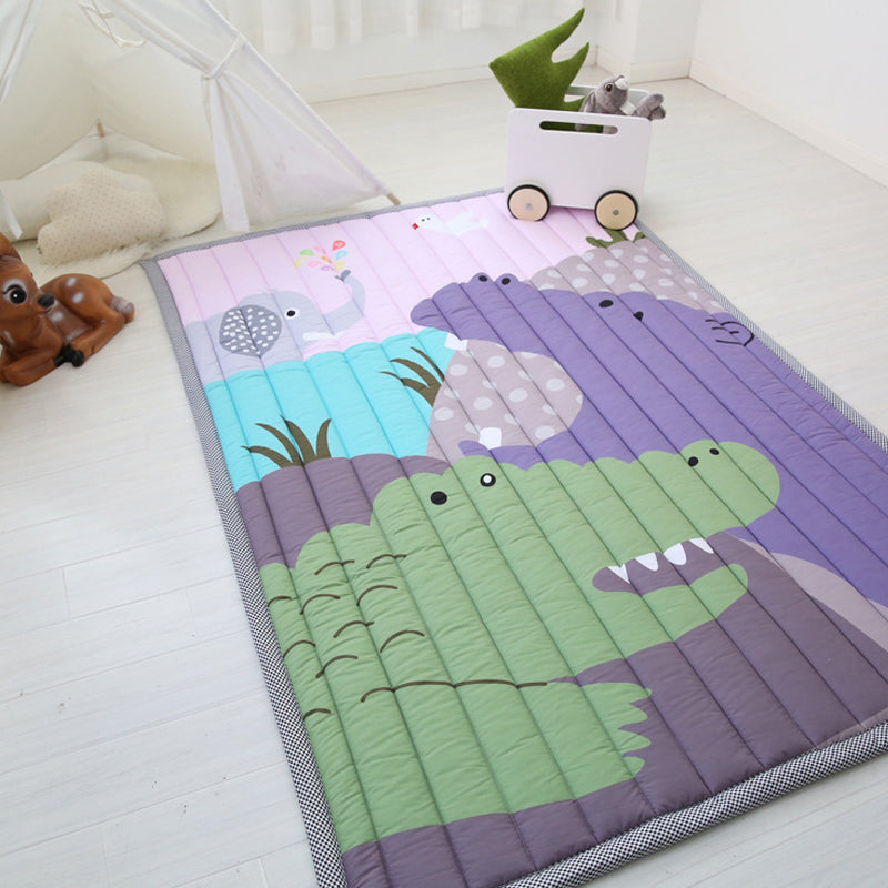 Multi-Color Comfort Rug Polyster Cartoon Animal Area Carpet Pet Friendly Easy Care Rug for Kids Bedroom Grape 4'7" x 6'5" Clearhalo 'Area Rug' 'Rug' 2245965