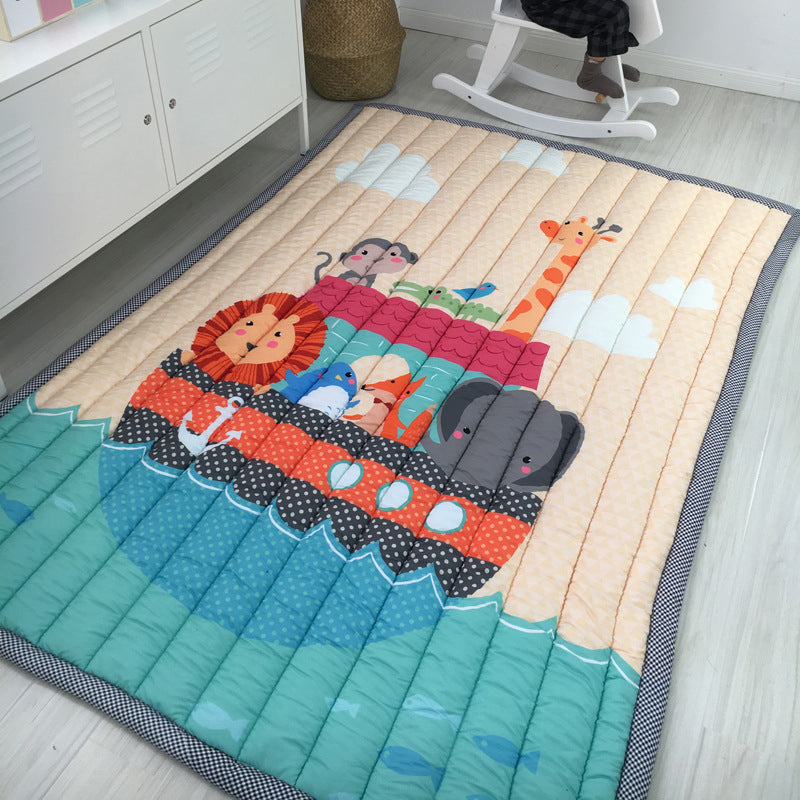 Multi-Color Comfort Rug Polyster Cartoon Animal Area Carpet Pet Friendly Easy Care Rug for Kids Bedroom Lake Green 4'7" x 6'5" Clearhalo 'Area Rug' 'Rug' 2245975