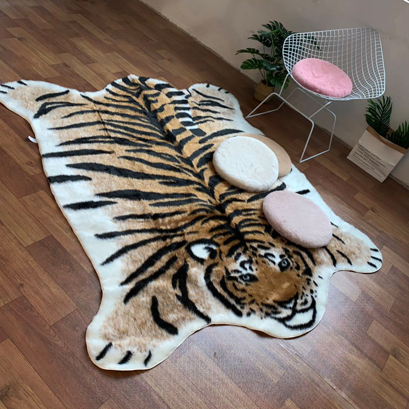 Multi Color Unique Rug Acrylic Animal Skin Print Carpet Easy Care Machine Washable Rug for Decoration Tan 5'3" x 6'11" Clearhalo 'Area Rug' 'Casual' 'Rugs' Rug' 2245988