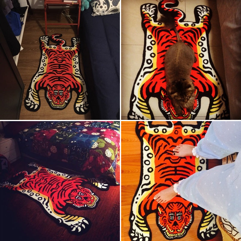 Irregular Shape Tiger Skin Rug Multi Colored Creative Indoor Rug Acrylic Anti-Slip Pet Friendly Rug for Decor Clearhalo 'Area Rug' 'Casual' 'Rugs' Rug' 2246009
