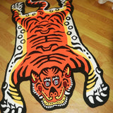 Irregular Shape Tiger Skin Rug Multi Colored Creative Indoor Rug Acrylic Anti-Slip Pet Friendly Rug for Decor Yellow-Red Clearhalo 'Area Rug' 'Casual' 'Rugs' Rug' 2246010