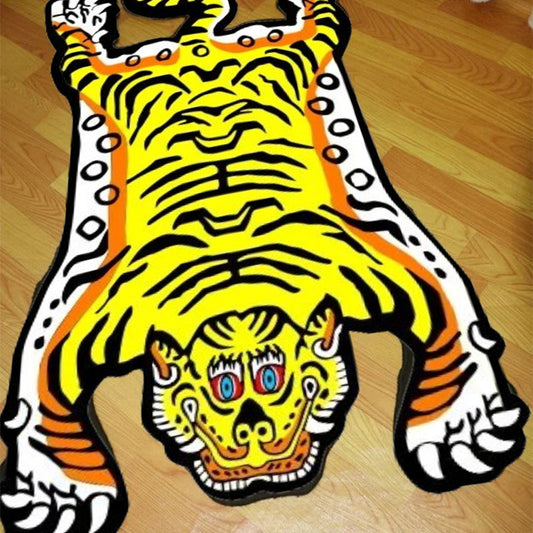 Irregular Shape Tiger Skin Rug Multi Colored Creative Indoor Rug Acrylic Anti-Slip Pet Friendly Rug for Decor Yellow Clearhalo 'Area Rug' 'Casual' 'Rugs' Rug' 2246011