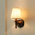 Traditional Bucket Wall Light 1 Head Fabric Wall Light Fixture in Dark Coffee for Living Room Dark Coffee Clearhalo 'Wall Lamps & Sconces' 'Wall Lights' Lighting' 2246132