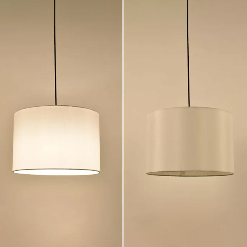 Single Ceiling Light Vintage Drum Shade Fabric Hanging Pendant Light for Restaurant Clearhalo 'Ceiling Lights' 'Pendant Lights' 'Pendants' Lighting' 2246172