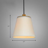 Bucket Fabric Ceiling Lighting Simplicity 1-Light Dining Room Hanging Lamp in White Clearhalo 'Ceiling Lights' 'Pendant Lights' 'Pendants' Lighting' 2246189