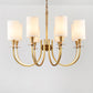 Cylinder Fabric Chandelier Light Minimalism Living Room Pendant Light Fixture in Brass Clearhalo 'Ceiling Lights' 'Chandeliers' Lighting' options 2246234