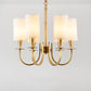 Cylinder Fabric Chandelier Light Minimalism Living Room Pendant Light Fixture in Brass Clearhalo 'Ceiling Lights' 'Chandeliers' Lighting' options 2246235