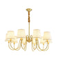 Fabric Bucket Shade Suspension Light Simplicity Living Room Chandelier Light in Brass Clearhalo 'Ceiling Lights' 'Chandeliers' Lighting' options 2246242