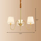 Fabric Bucket Shade Suspension Light Simplicity Living Room Chandelier Light in Brass Clearhalo 'Ceiling Lights' 'Chandeliers' Lighting' options 2246243