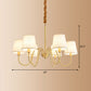 Fabric Bucket Shade Suspension Light Simplicity Living Room Chandelier Light in Brass Clearhalo 'Ceiling Lights' 'Chandeliers' Lighting' options 2246245