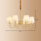 Fabric Bucket Shade Suspension Light Simplicity Living Room Chandelier Light in Brass Clearhalo 'Ceiling Lights' 'Chandeliers' Lighting' options 2246246