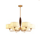 Fabric Drum Chandelier Light Minimalism Living Room Pendant Light Fixture in Brass Clearhalo 'Ceiling Lights' 'Chandeliers' Lighting' options 2246286