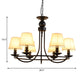 Classic Bucket Shade Chandelier Lighting Fabric Pendant Light in Black for Living Room 6 Black Clearhalo 'Ceiling Lights' 'Chandeliers' Lighting' options 2246294_ffddf2d5-e1d1-43bf-b227-8dadf651118b
