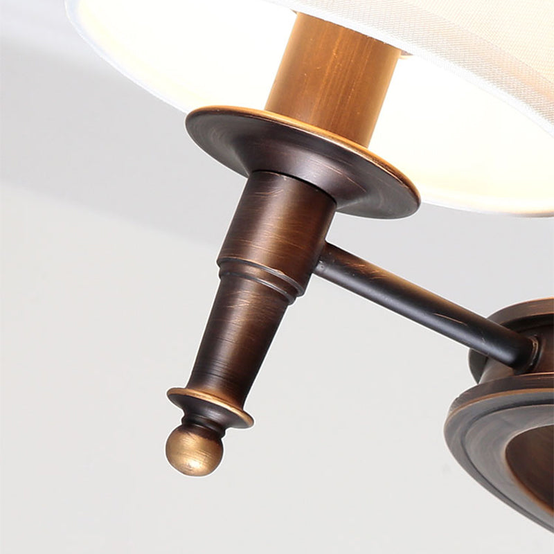 Bucket Shade Fabric Suspension Light Simplicity Living Room Chandelier Lighting Fixture Clearhalo 'Ceiling Lights' 'Chandeliers' Lighting' options 2246343