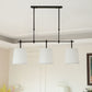 3 Bulbs Pendant Light Vintage Tapered Fabric Hanging Island Light in White for Dining Room Clearhalo 'Ceiling Lights' 'Island Lights' Lighting' 2246373