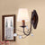 Conical Fabric Wall Sconce Modern Style 1/2-Light White Sconce Light Fixture with Clear Crystal Accent