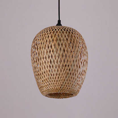 Handcrafted Ceiling Light Modern Bamboo Single Wood Hanging Pendant Light for Restaurant Wood D Clearhalo 'Ceiling Lights' 'Pendant Lights' 'Pendants' Lighting' 2246529_af0ed835-9feb-4165-bf43-fec2b00c3491