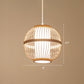 Lantern Tea Room Ceiling Light Bamboo 1��Bulb Asian Style Hanging Light Fixture in Wood Clearhalo 'Ceiling Lights' 'Pendant Lights' 'Pendants' Lighting' 2246636