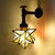 Star Wall Lighting Stained Glass 1 Head Tiffany Rustic Wall Mount Light in Brown/Clear for Restaurant Brown Clearhalo 'Industrial' 'Middle century wall lights' 'Tiffany wall lights' 'Tiffany' 'Wall Lamps & Sconces' 'Wall Lights' Lighting' 22466