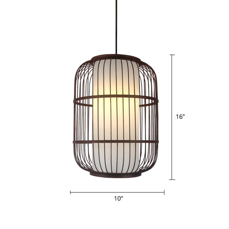 Weaving Restaurant Ceiling Light Bamboo Single Modern Hanging Pendant Light in Coffee Coffee D Clearhalo 'Ceiling Lights' 'Pendant Lights' 'Pendants' Lighting' 2246700_50c5f077-4540-41d7-8a5f-8234f41122e2