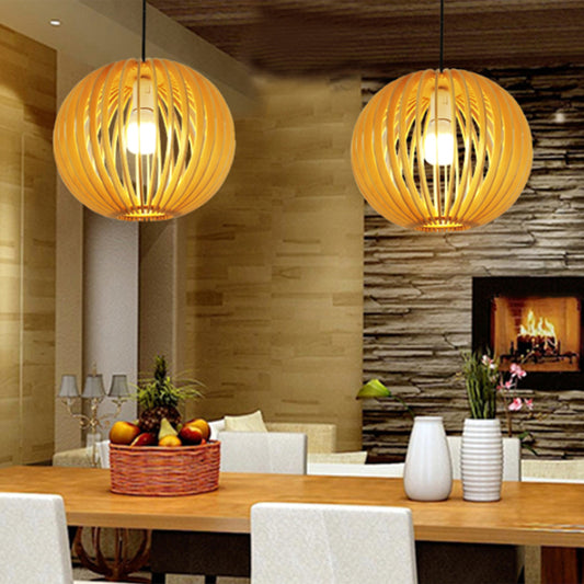 Simplicity Shaded Suspension Lighting Wood 1-Light Restaurant Pendant Light Fixture Clearhalo 'Ceiling Lights' 'Pendant Lights' 'Pendants' Lighting' 2246741