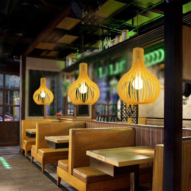 Simplicity Shaded Suspension Lighting Wood 1-Light Restaurant Pendant Light Fixture Wood Q Clearhalo 'Ceiling Lights' 'Pendant Lights' 'Pendants' Lighting' 2246750_90cfac48-29c1-469d-a080-96805e45ffc8