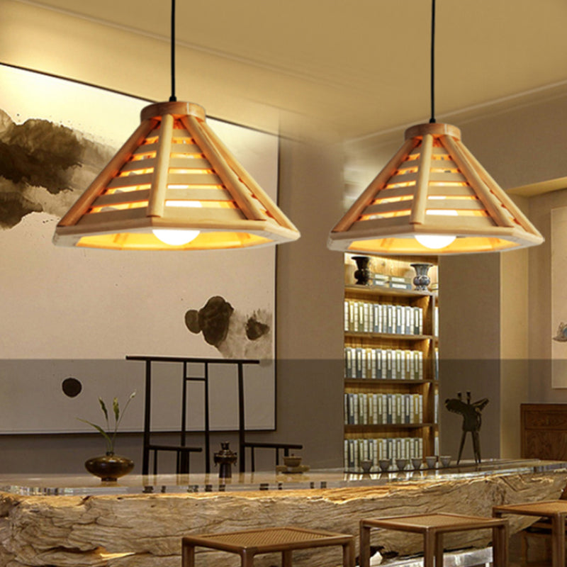 Simplicity Shaded Suspension Lighting Wood 1-Light Restaurant Pendant Light Fixture Wood C Clearhalo 'Ceiling Lights' 'Pendant Lights' 'Pendants' Lighting' 2246753_ac6f543e-9bac-489c-a0df-6800dc8bafbb