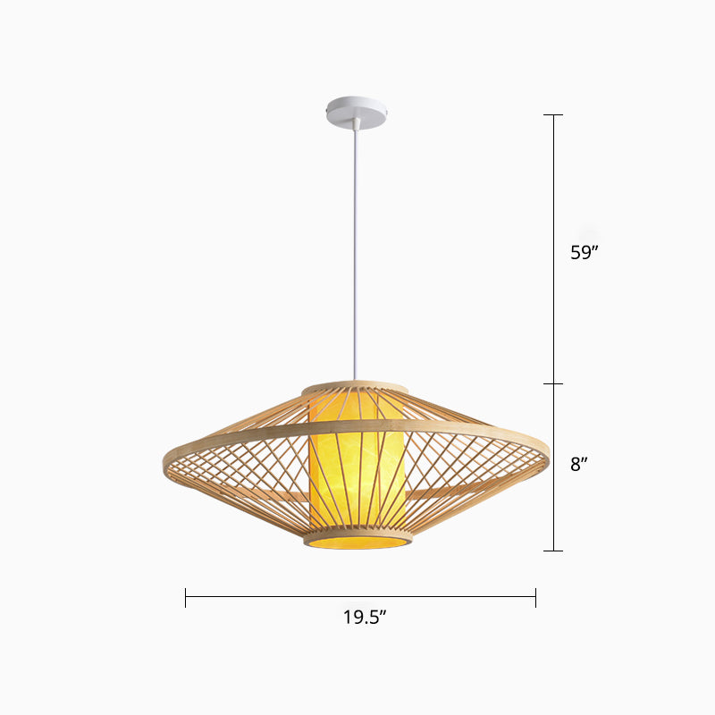 Bamboo Handcrafted Shade Ceiling Light Asian Style 1��Bulb Wood Hanging Light Fixture Wood F Clearhalo 'Ceiling Lights' 'Pendant Lights' 'Pendants' Lighting' 2246856_87f217c3-a1c8-4733-a7b7-40feb414c8bd