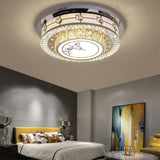 23.5"/31.5" W Round Crystal Flush Mount Light Contemporary LED Chrome Ceiling Mounted Fixture with Butterfly Pattern Clearhalo 'Ceiling Lights' 'Close To Ceiling Lights' 'Close to ceiling' 'Flush mount' Lighting' 224689