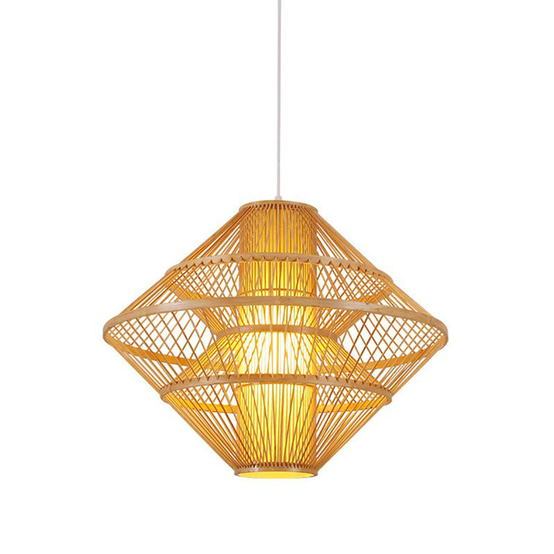 Asian Style Layered Shade Ceiling Light Bamboo 1 Bulb Tea Room Hanging Light Fixture Clearhalo 'Ceiling Lights' 'Lighting' 'Pendant Lights' 2246945_eafd3a8e-3d95-4c40-a607-1898a7ac17bf