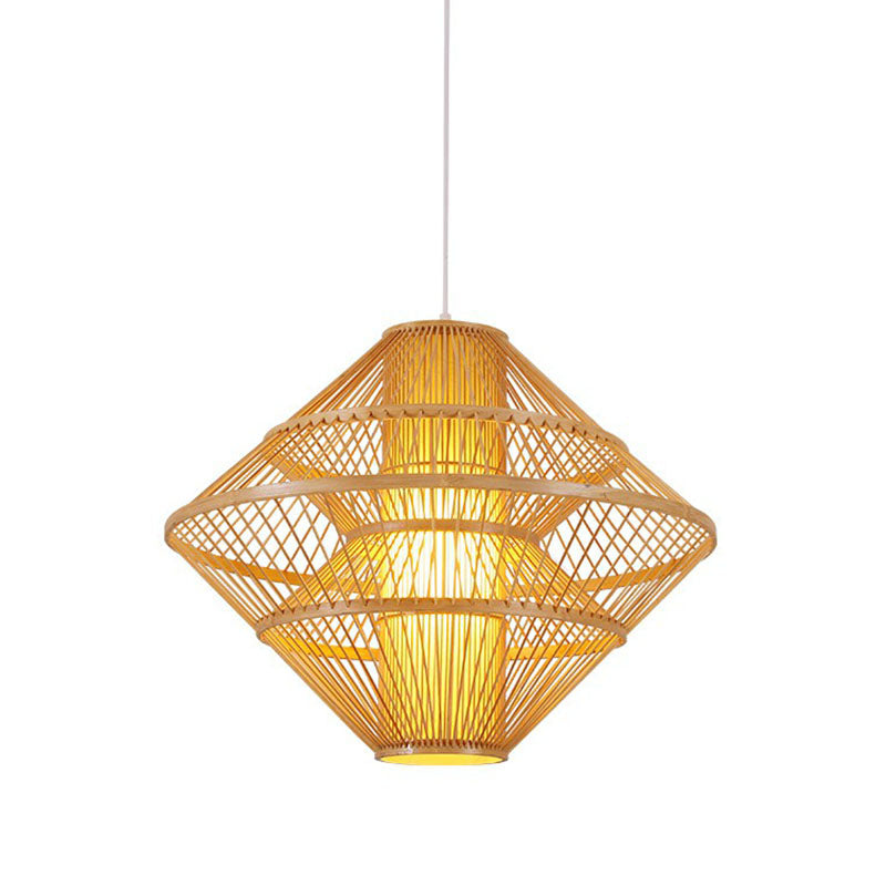 Asian Style Layered Shade Ceiling Light Bamboo 1 Bulb Tea Room Hanging Light Fixture Clearhalo 'Ceiling Lights' 'Lighting' 'Pendant Lights' 2246945_eafd3a8e-3d95-4c40-a607-1898a7ac17bf
