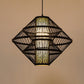Asian Style Layered Shade Ceiling Light Bamboo 1��Bulb Tea Room Hanging Light Fixture Black Clearhalo 'Ceiling Lights' 'Pendant Lights' 'Pendants' Lighting' 2246947_cb9767dd-0ab3-4830-a258-34a2fae72b86