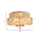 19.5"/23.5" Dia Modern Cubic Flush Light Crystal 5/6 Heads Living Room Ceiling Flush Mount with Pink Rose Draping Clearhalo 'Ceiling Lights' 'Close To Ceiling Lights' 'Close to ceiling' 'Flush mount' Lighting' 224709