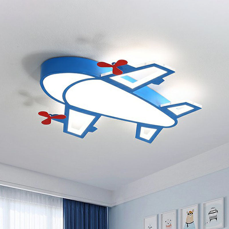 Simplicity Plane LED Flush Mount Light Acrylic Nursery Ceiling Light Flush Mount in Blue Blue White Clearhalo 'Ceiling Lights' 'Close To Ceiling Lights' 'Close to ceiling' 'Flush mount' Lighting' 2247240