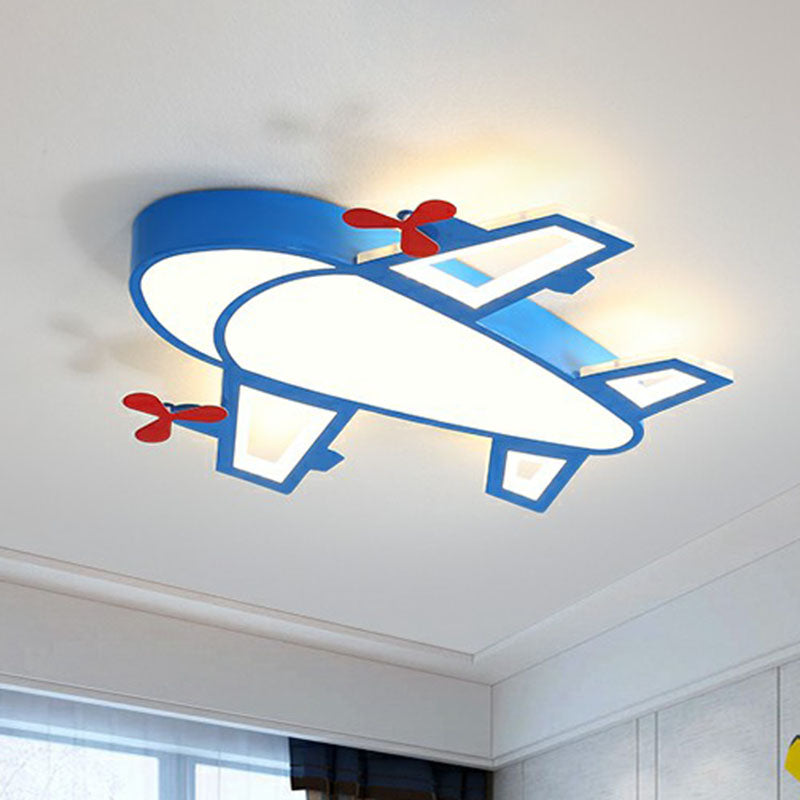 Simplicity Plane LED Flush Mount Light Acrylic Nursery Ceiling Light Flush Mount in Blue Clearhalo 'Ceiling Lights' 'Close To Ceiling Lights' 'Close to ceiling' 'Flush mount' Lighting' 2247241