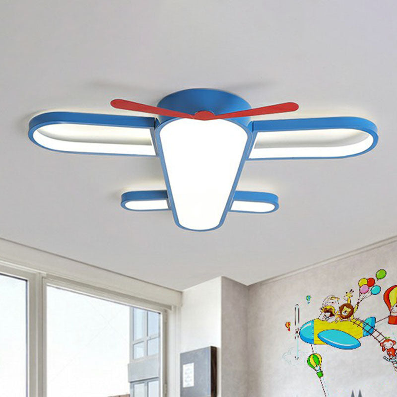 Airplane Bedroom Flush Mount Lighting Acrylic Kids Style LED Flush Mount Fixture in Blue Clearhalo 'Ceiling Lights' 'Close To Ceiling Lights' 'Close to ceiling' 'Flush mount' Lighting' 2247250