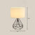 Diamond Cage Base Bedside Table Lamp Metallic 1 Head Minimalist Nightstand Lamp with Drum Fabric Shade Beige Clearhalo 'Lamps' 'Table Lamps' Lighting' 2247397
