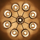 Contemporary Cylindrical Semi Flush Mount Fabric Living Room Close To Ceiling Chandelier in Black Clearhalo 'Ceiling Lights' 'Close To Ceiling Lights' 'Close to ceiling' Lighting' 2247427