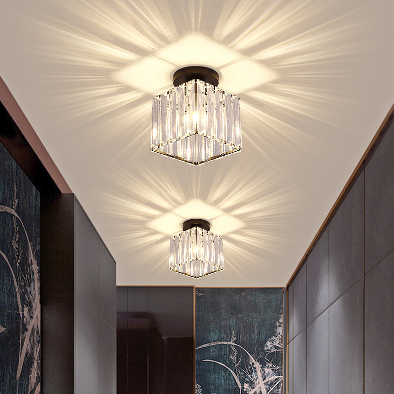 Geometric Flush Ceiling Light Contemporary Crystal Prism LED Flush Mount Lighting Fixture Clearhalo 'Ceiling Lights' 'Close To Ceiling Lights' 'Close to ceiling' 'Flush mount' Lighting' 2247446