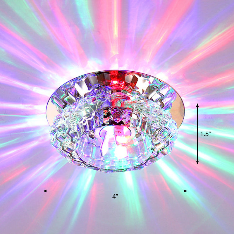 Clear Crystal Floral Flush Light Modern Style LED Flush Ceiling Light Fixture for Entryway Clear Multi Color Clearhalo 'Ceiling Lights' 'Close To Ceiling Lights' 'Close to ceiling' 'Flush mount' Lighting' 2247467
