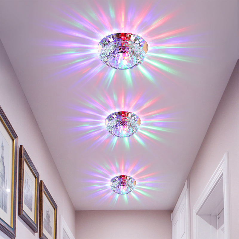 Clear Crystal Floral Flush Light Modern Style LED Flush Ceiling Light Fixture for Entryway Clearhalo 'Ceiling Lights' 'Close To Ceiling Lights' 'Close to ceiling' 'Flush mount' Lighting' 2247470