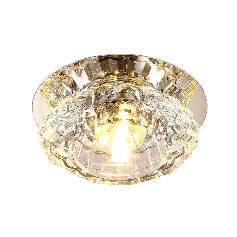 Clear Crystal Floral Flush Light Modern Style LED Flush Ceiling Light Fixture for Entryway Clearhalo 'Ceiling Lights' 'Close To Ceiling Lights' 'Close to ceiling' 'Flush mount' Lighting' 2247471