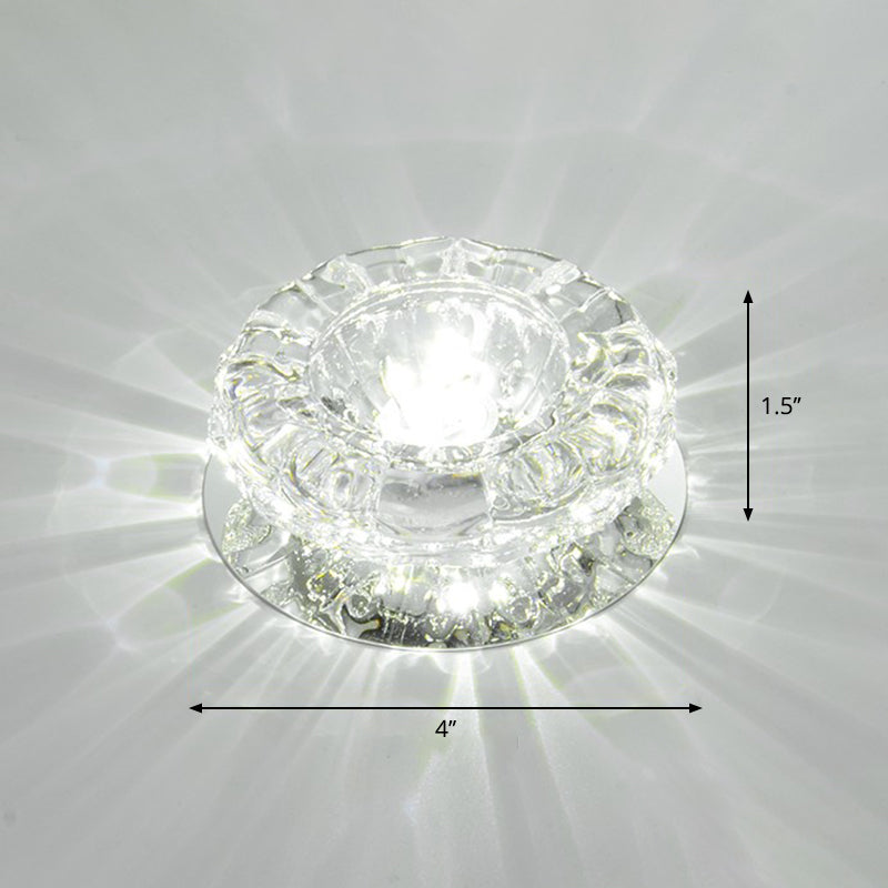 Floral Crystal Flush Mount Lighting Minimalist Clear LED Flush Mount Fixture for Hallway Clear White Clearhalo 'Ceiling Lights' 'Close To Ceiling Lights' 'Close to ceiling' 'Flush mount' Lighting' 2247480