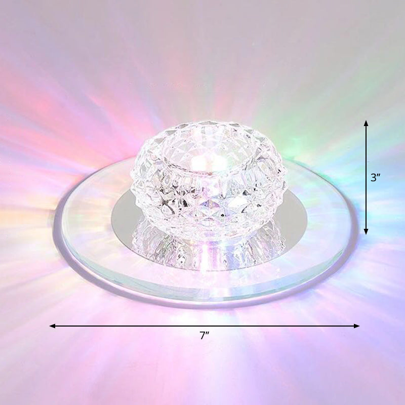 Bud Flush Ceiling Light Contemporary Crystal Corridor LED Flush Mount Lighting Fixture in Clear Clear Multi Color Clearhalo 'Ceiling Lights' 'Close To Ceiling Lights' 'Close to ceiling' 'Flush mount' Lighting' 2247534