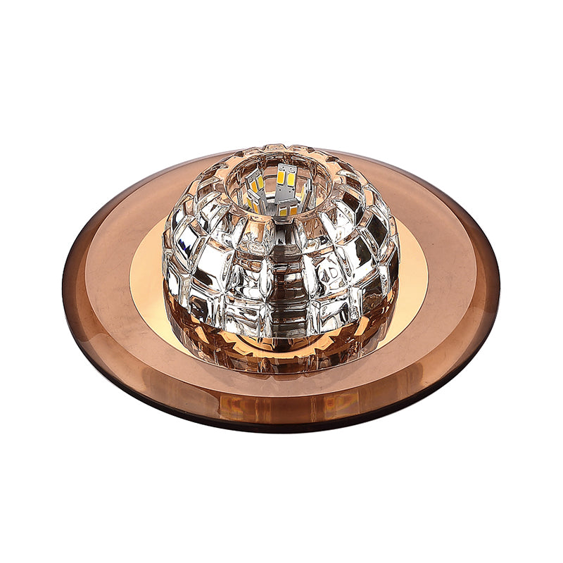 Crystal Round Flush Mount Lighting Minimalist LED Flush Mount Fixture for Corridor Clearhalo 'Ceiling Lights' 'Close To Ceiling Lights' 'Close to ceiling' 'Flush mount' Lighting' 2247557