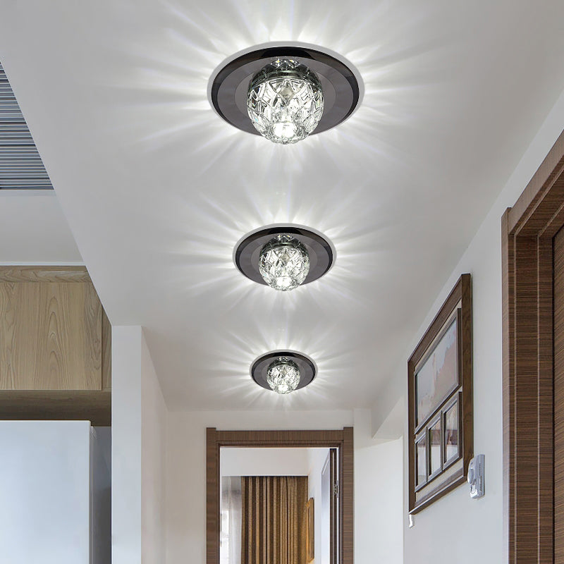 Contemporary Bowl Shade LED Flush Mount Crystal Entryway Flushmount Ceiling Lighting Clearhalo 'Ceiling Lights' 'Close To Ceiling Lights' 'Close to ceiling' 'Flush mount' Lighting' 2247564